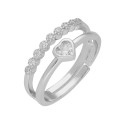 Anillo corazón plata y circonitas - LAD7104AN