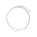 Pulsera corazón y placa plata - LAF6386BR