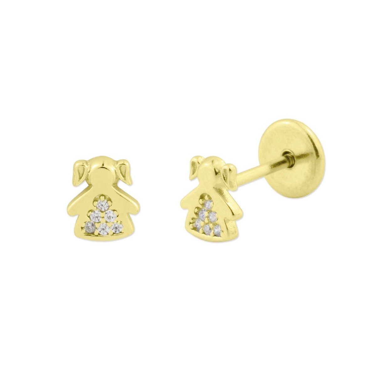 Pendientes niña plata y circonitas - MED260A-5D