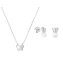 Cto mariposa plata, circonitas y perlas - BAM014C