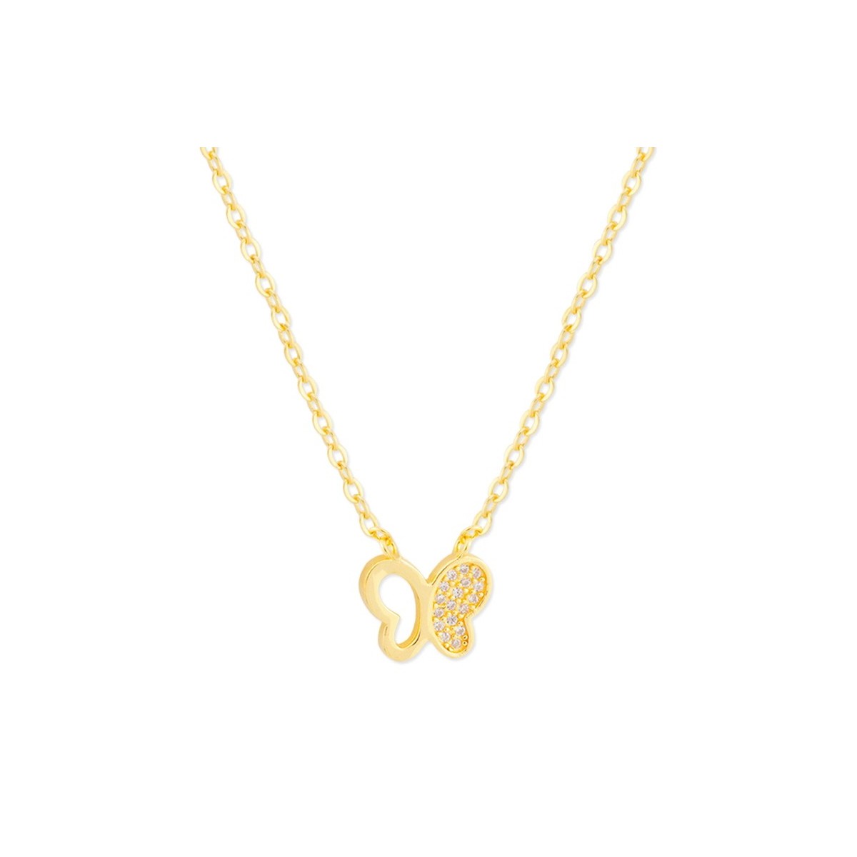 Colgante mariposa plata y circonitas 8mm - BAM014CL-D