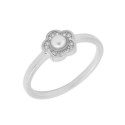 Anillo flor plata, circonitas y perlas - BAM013AN
