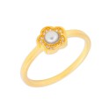 Anillo flor plata, circonitas y perlas - BAM013AN-D
