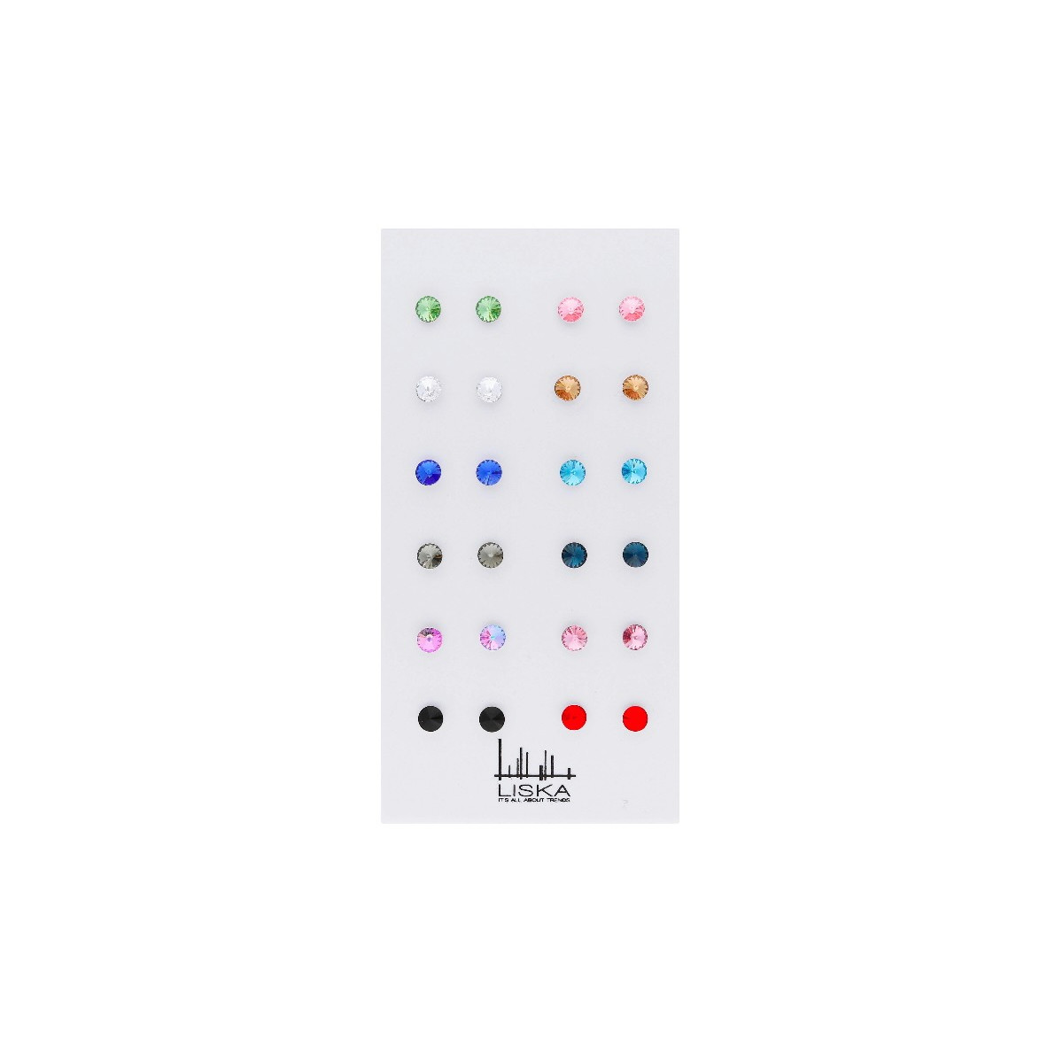 Pack 12 Pendientes plata y cristales Swa - LSW029PACK