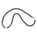 Collar acero y tiger eye 50cm - BALI047CL-T