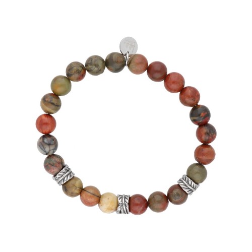 Pulsera acero y picasso jasper - BALI012BR-PJ