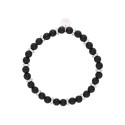 Pulsera acero y matte onix - BALI035BR-OX