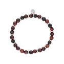 Pulsera acero y ojo de tigre rojo - BALI035BR-RT