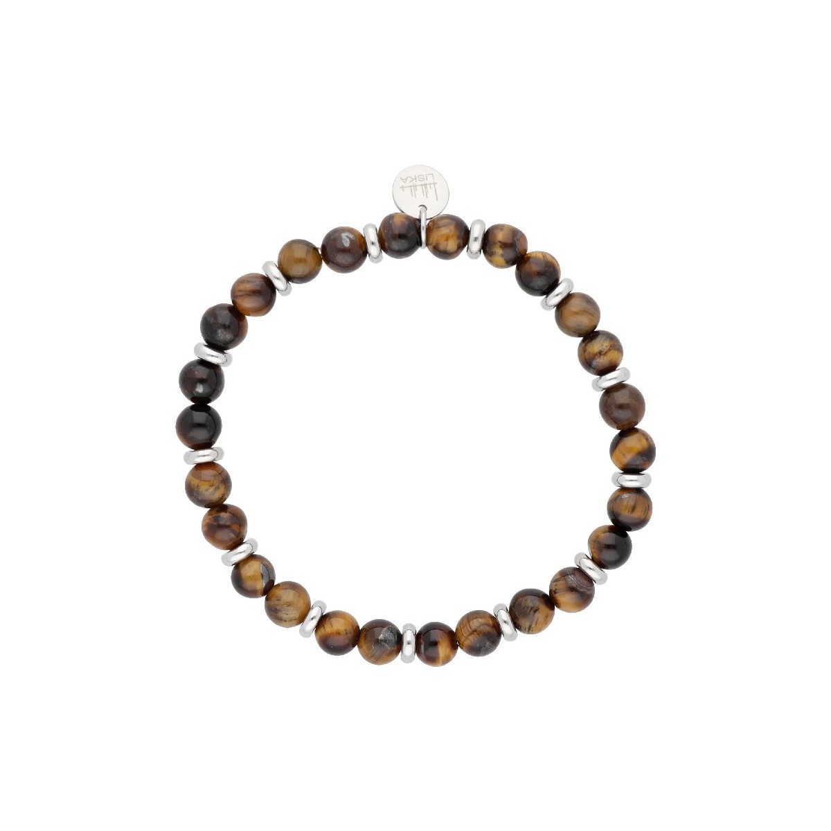 Pulsera acero y ojo de tigre - BALI035BR-T