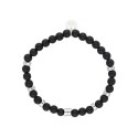 Pulsera acero y matte onix - BALI041BR-OX