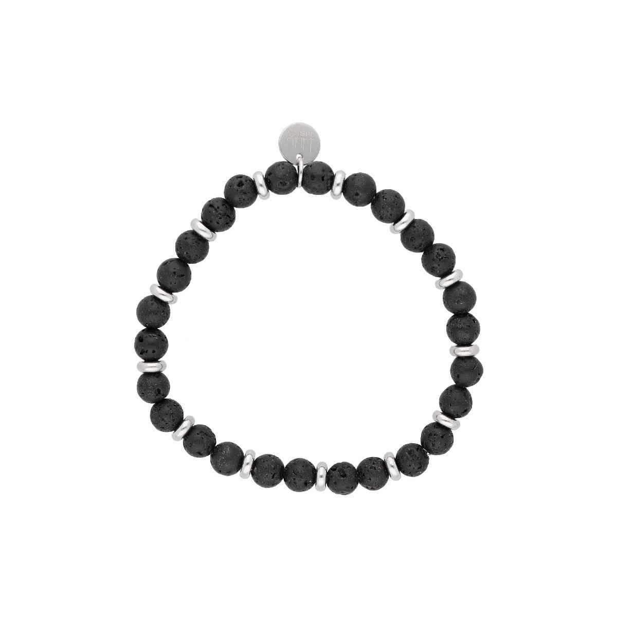 Pulsera acero y lava stone - BALI035BR