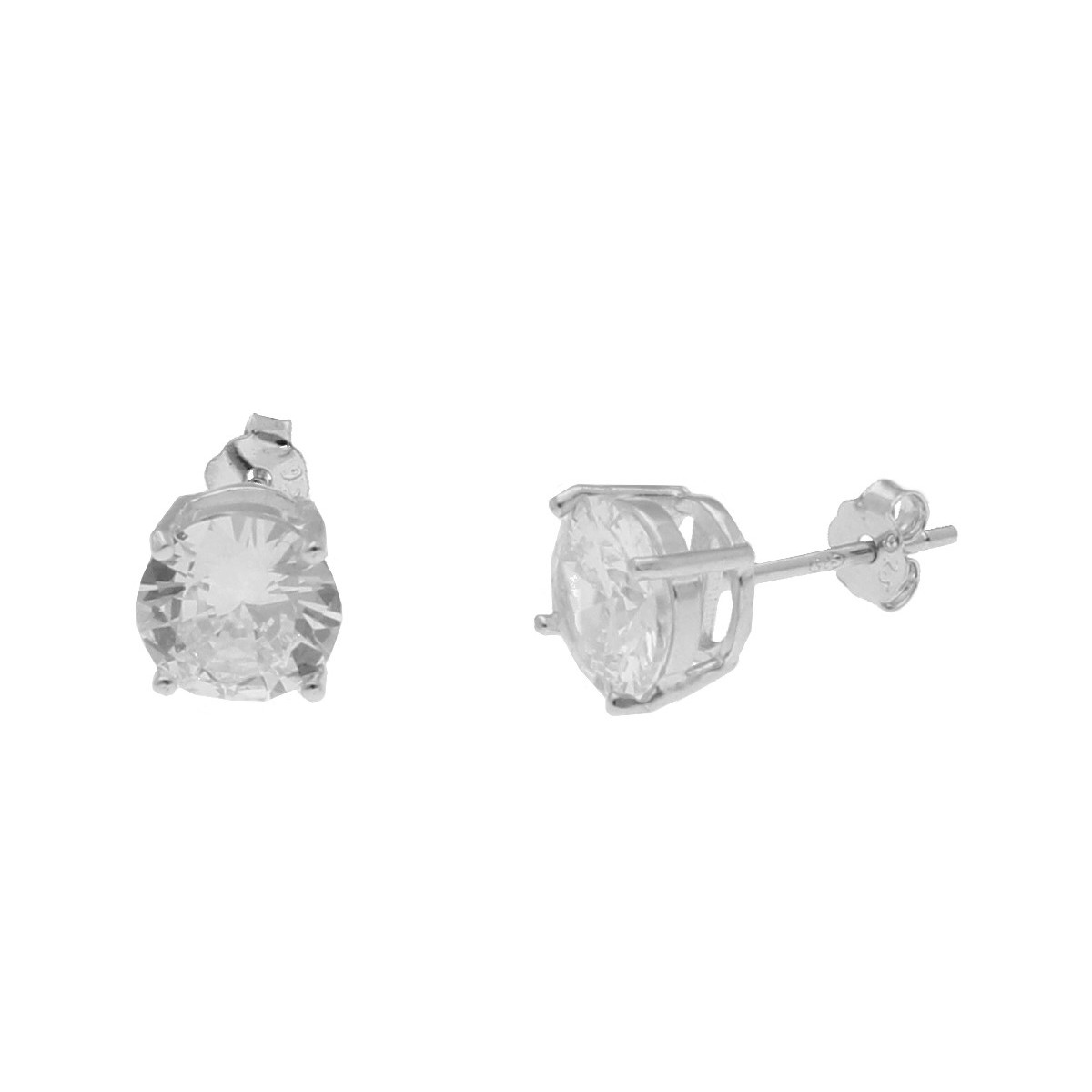 Pendientes plata y circonitas 6mm - LAD4606A-6