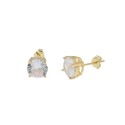 Pendientes plata y circonita 4mm - LAD4606A-4D