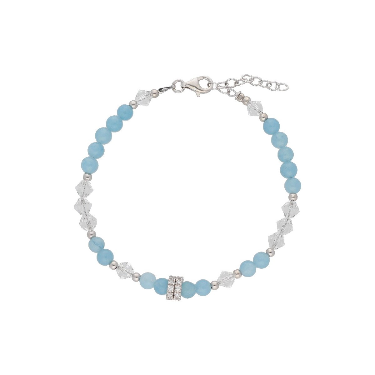 Pulsera plata y Liska Crystals - LSW3236BR-AQ