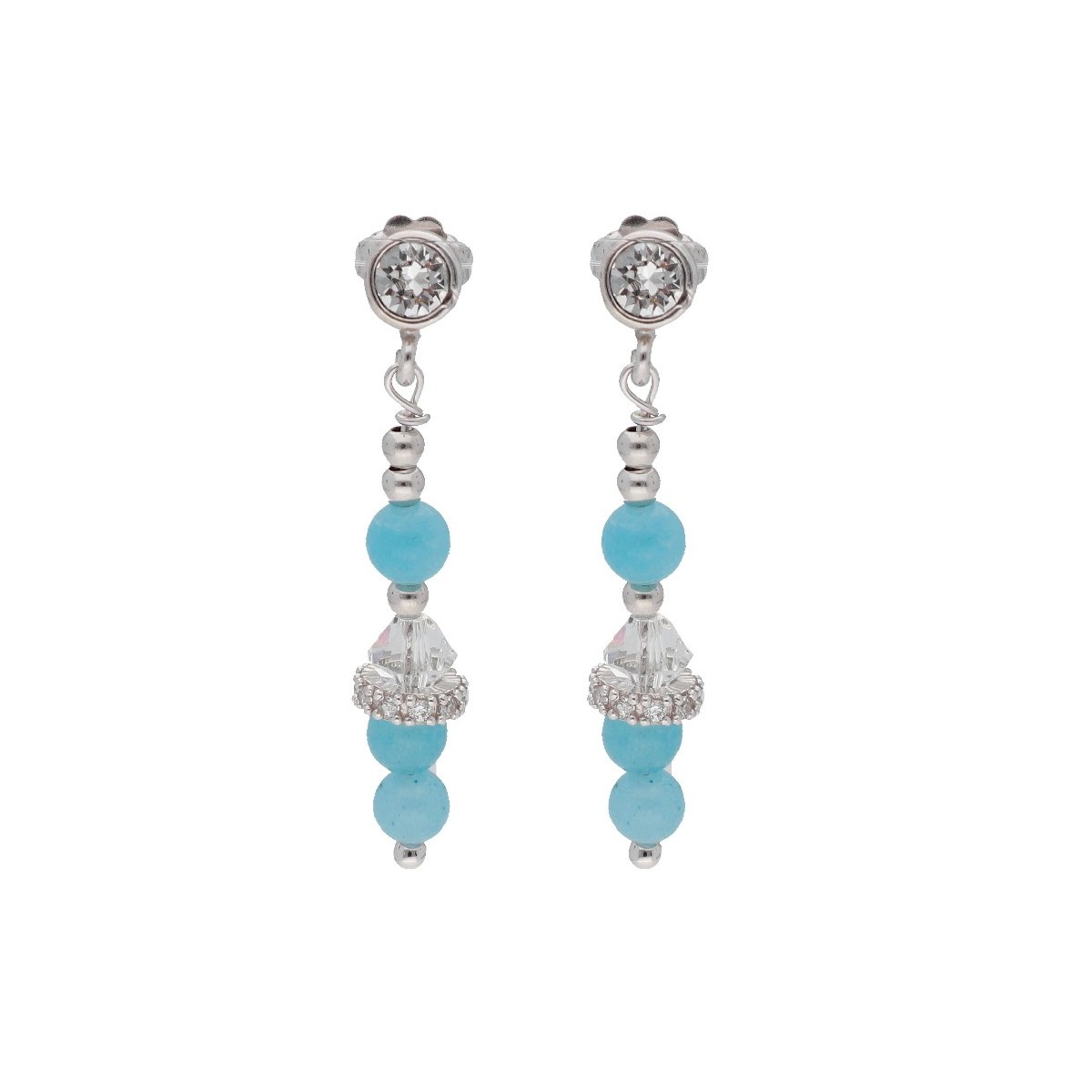 Pendientes plata y Liska Crystals - LSW3236A-AQ