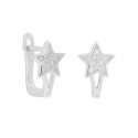 Pendientes estrella plata y circonitas - MED301A