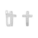 Pendientes cruz plata y circonitas - MED302A
