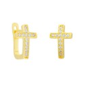 Pendientes cruz plata y circonitas - MED302A-D