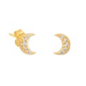 Pendientes lunas plata y circonitas - MED305A-D