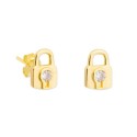 Pendientes candado plata y circonitas - MED317A-D
