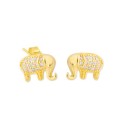 Pendientes elefante plata y circonitas - MED314A-D