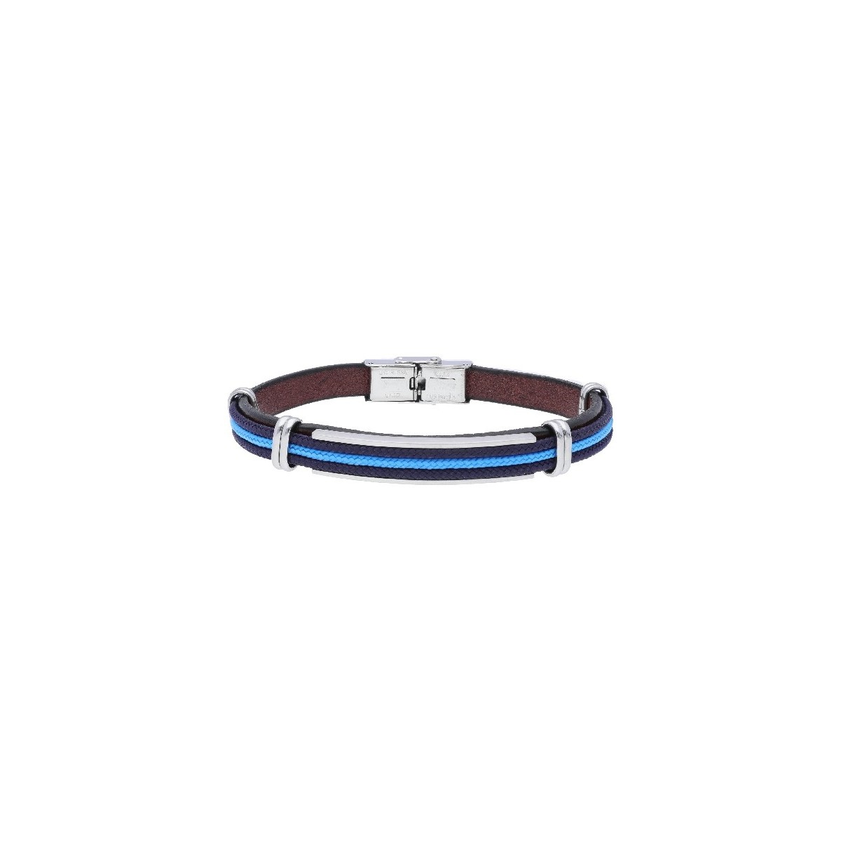 Pulsera piel, cuerda náutika y acero - 84BA1422-C