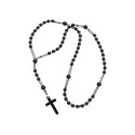 Rosario acero y piedras 60+10 cm - RB185CL