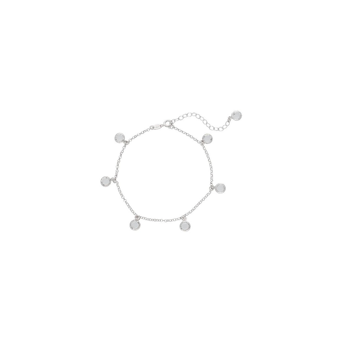 Tobillera plata y Liska Crystals - LSW4375TB-B