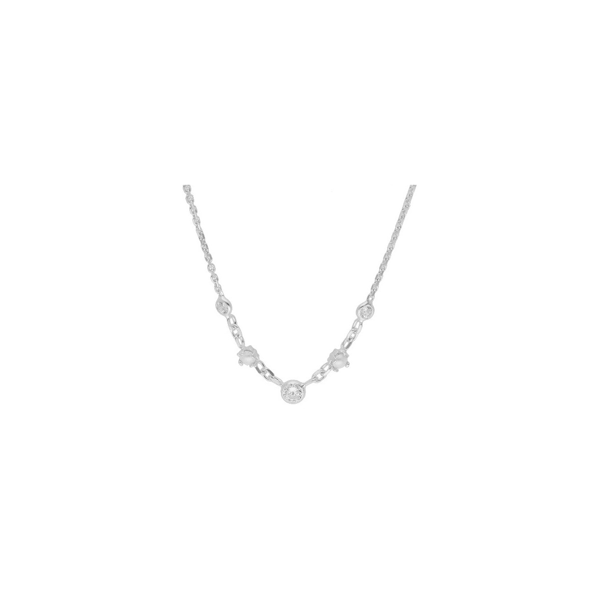 Collar plata, perlas y circonitas - LAF6417CL
