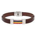 Pulsera orgullo de piel y acero - 84BA1518-M