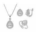 Collar+pendientes+ anillo plata y circonitas - LAD2152C
