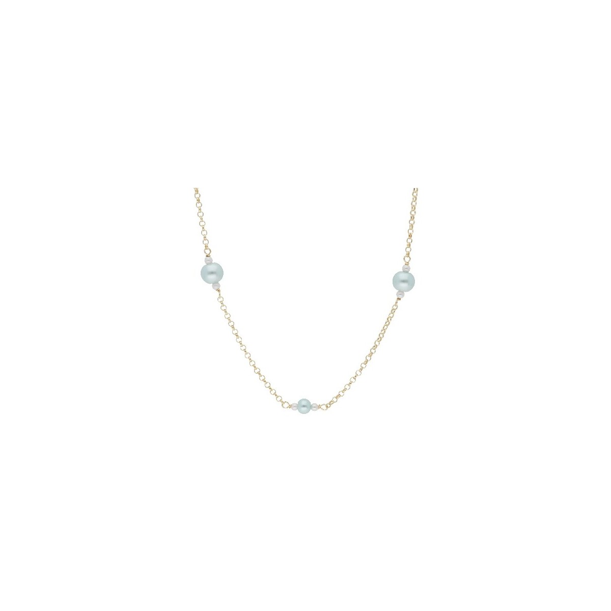 Collar plata y perlas - LAF6428CL-D