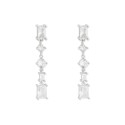 Pendientes plata y circonitas 32mm largo - MED359A