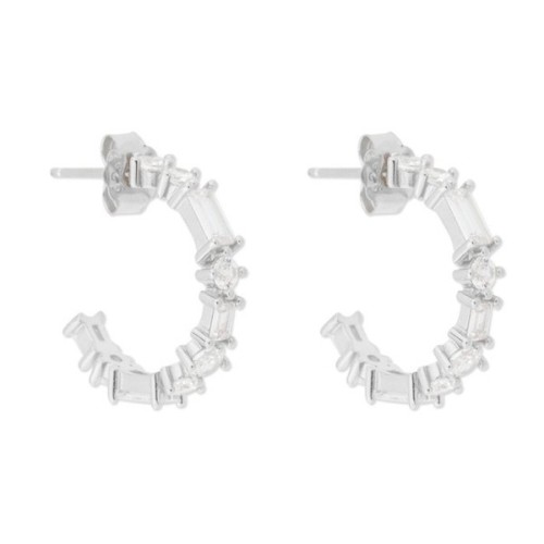 Pendientes plata y circonitas 20mm - MED358A