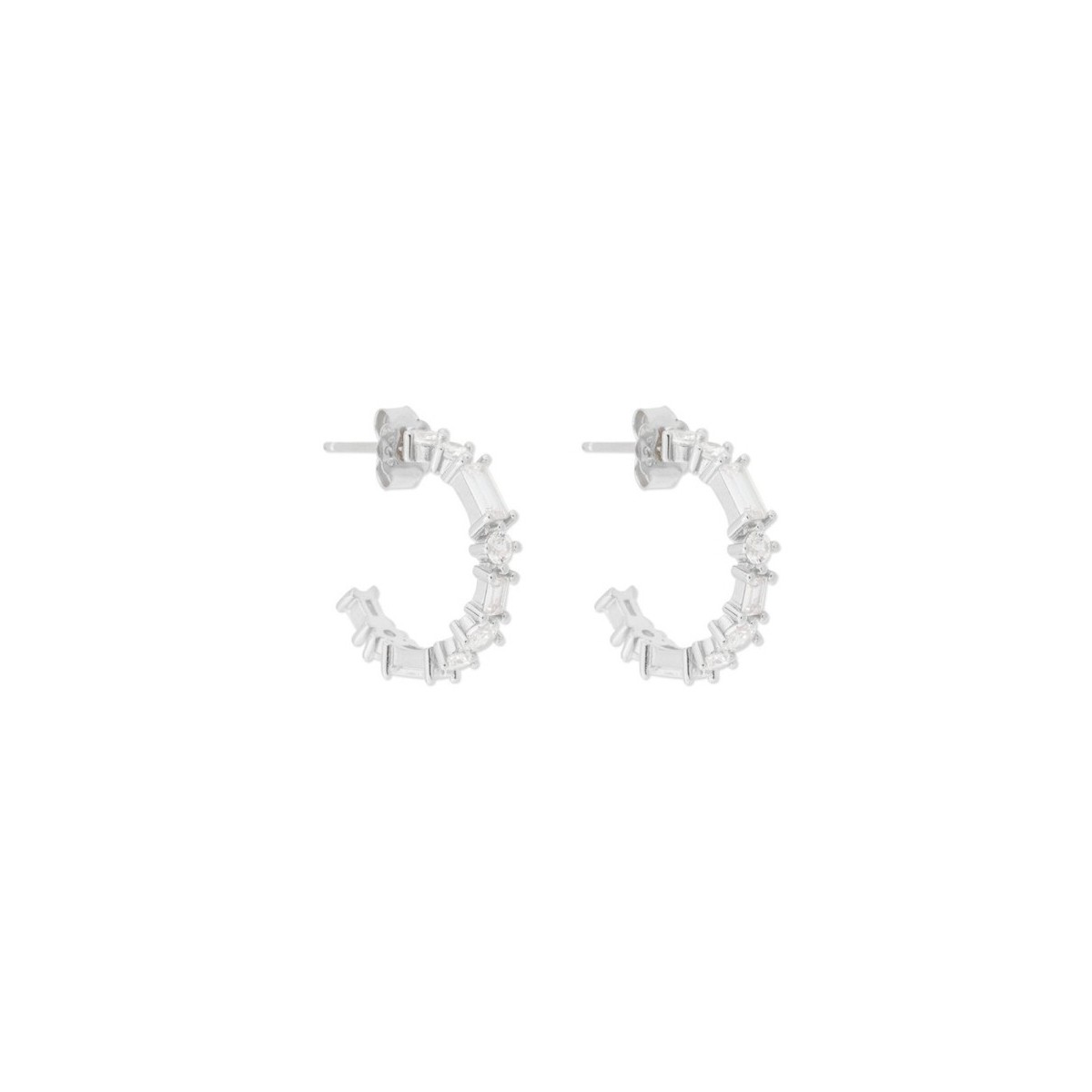 Pendientes plata y circonitas 20mm - MED358A