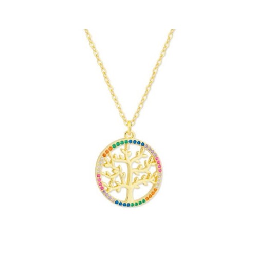 Colgante árbol vida Plata y circonitas - MED370CL-D