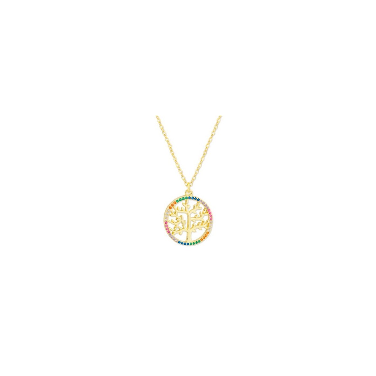 Colgante árbol vida Plata y circonitas - MED370CL-D