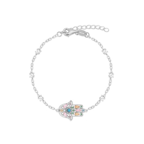Pulsera plata y circonitas - MED373BR