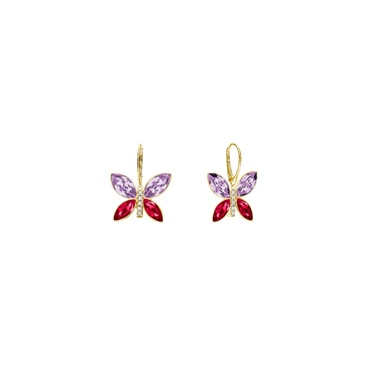 Ptes mariposa plata y Liska Crystals - LSW0187A-1DL