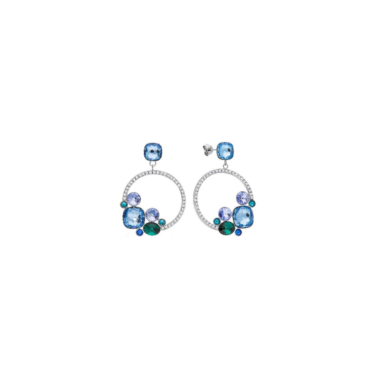 Pendientes plata y Liska Crystals - LSW0194A-AQ