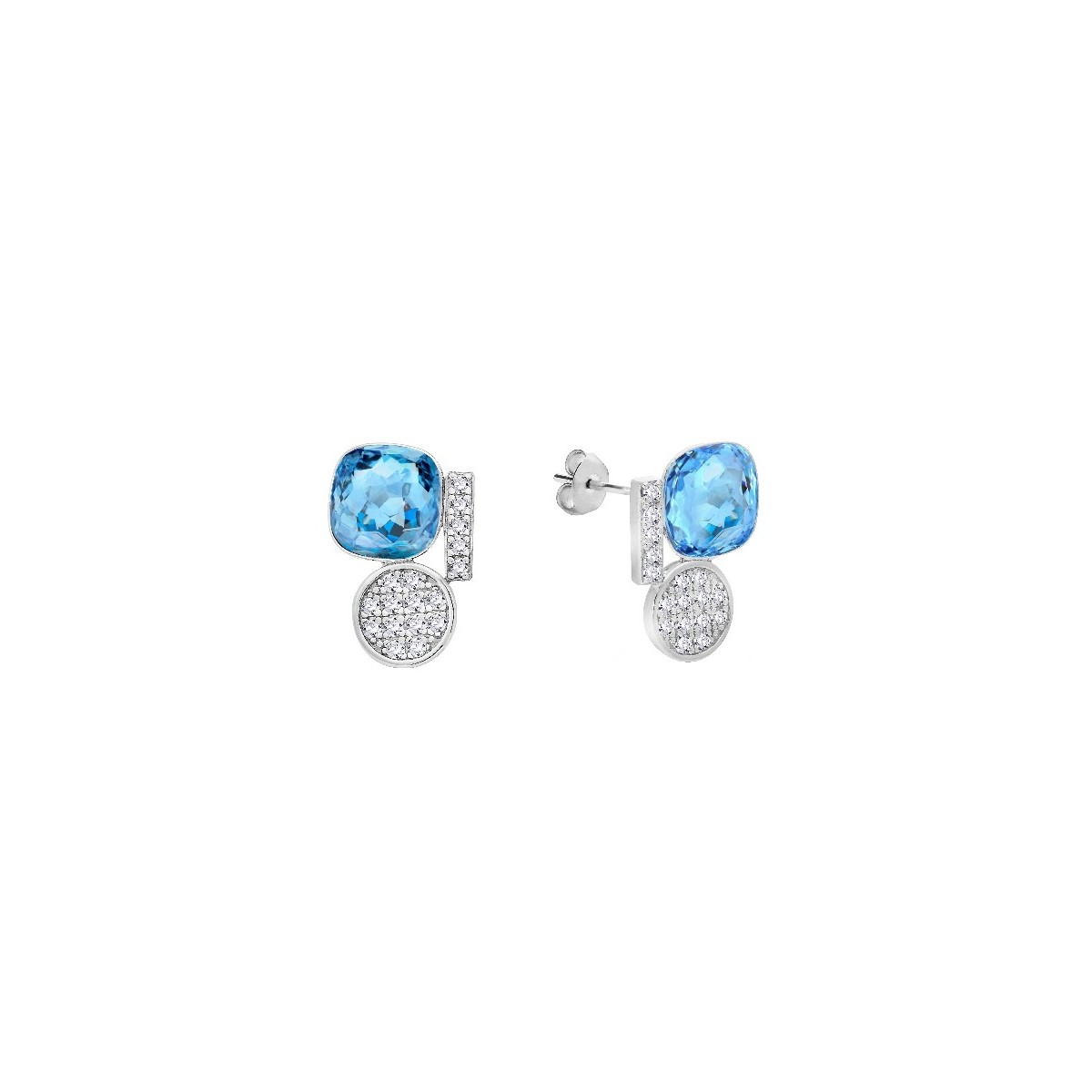 Pendientes plata y Liska Crystals - LSW0193A-AQ