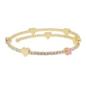 Pulsera corazones alloy y circonitas - BL023BR-DR