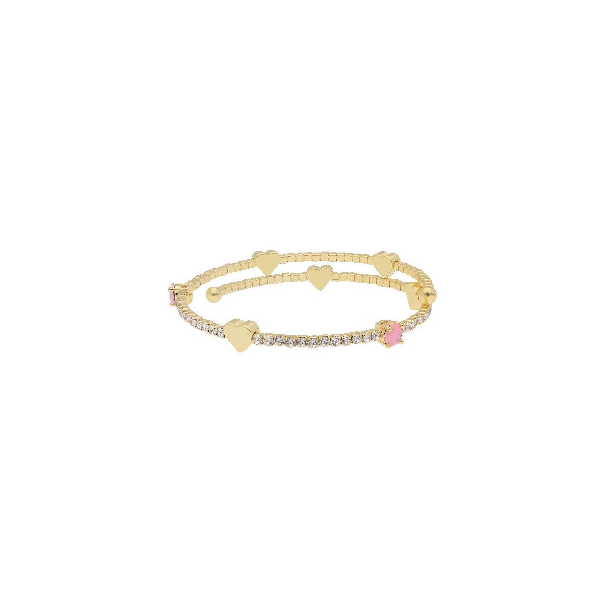 Pulsera corazones alloy y circonitas - BL023BR-DR