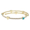 Pulsera corazones alloy y circonitas - BL023BR-DT
