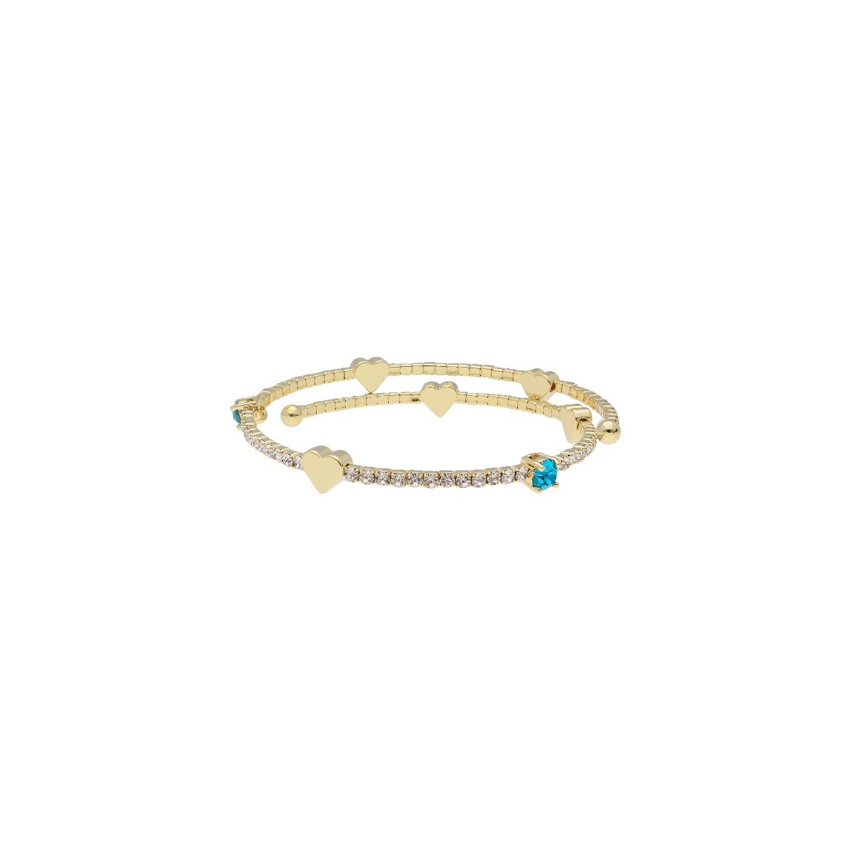 Pulsera corazones alloy y circonitas - BL023BR-DT