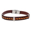 Pulsera piel y acero - 86BR318-M