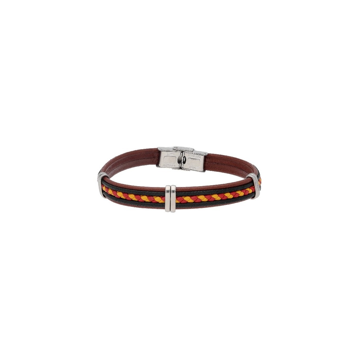 Pulsera piel y acero - 86BR318-M