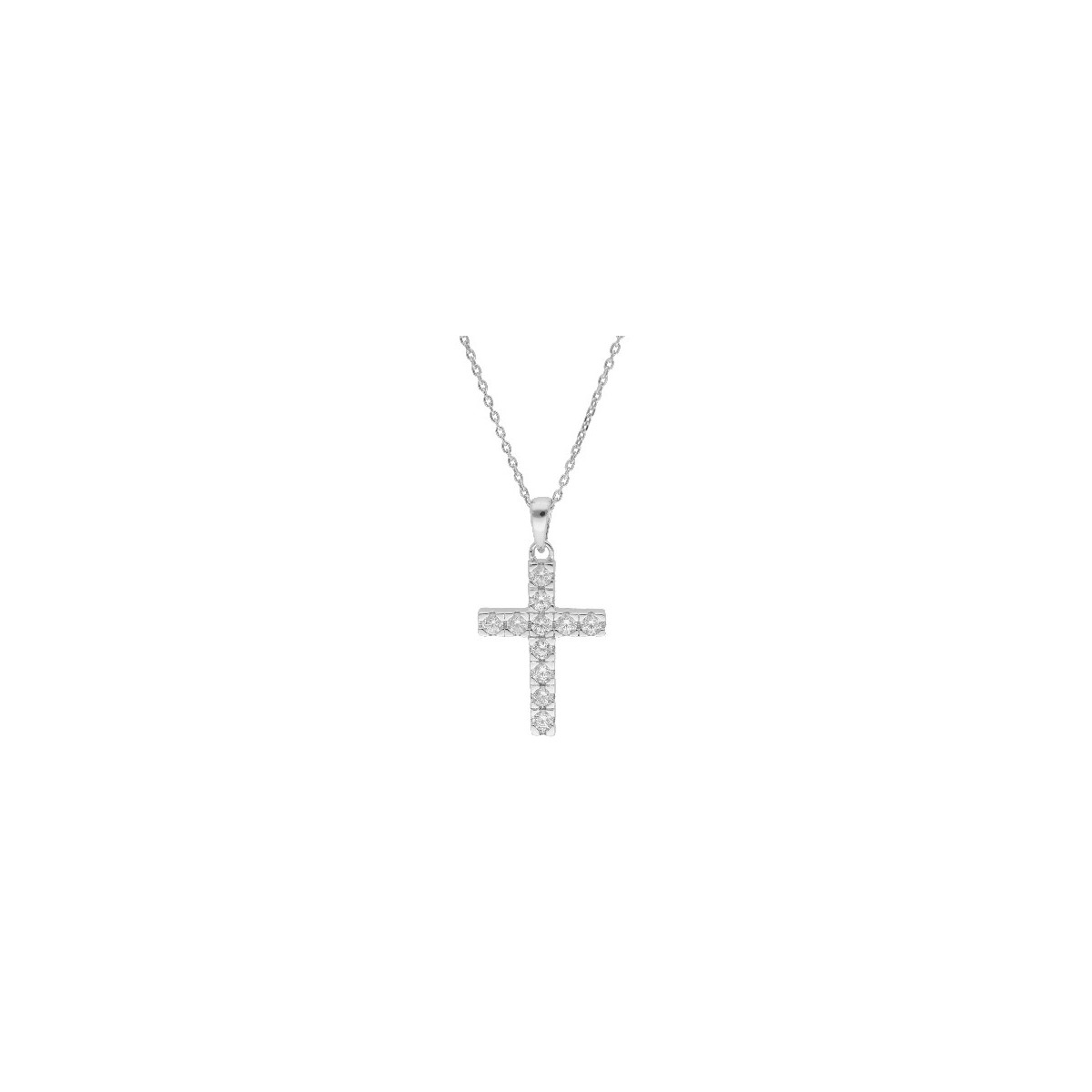 Colgante cruz plata y circonitas - LAD7235CL