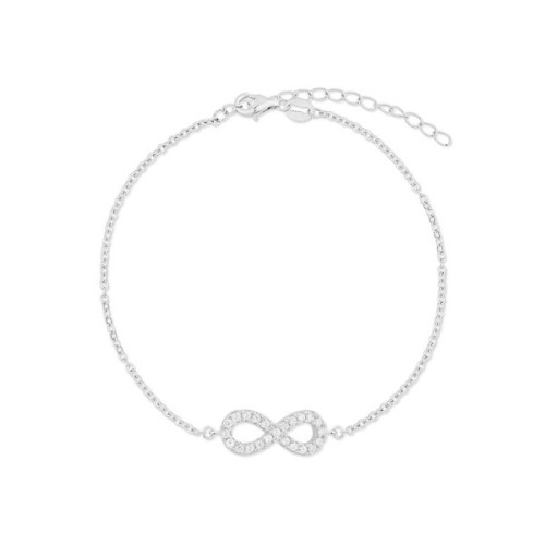 Pulsera infinito plata y circonitas - MED375BR