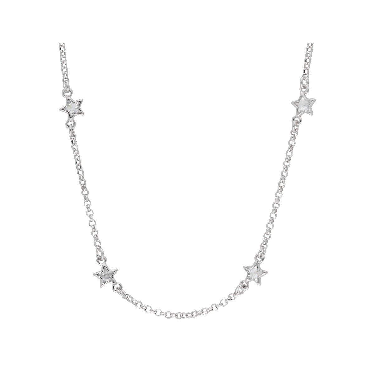 Collar estrellas plata y circonitas - LAF6449CL